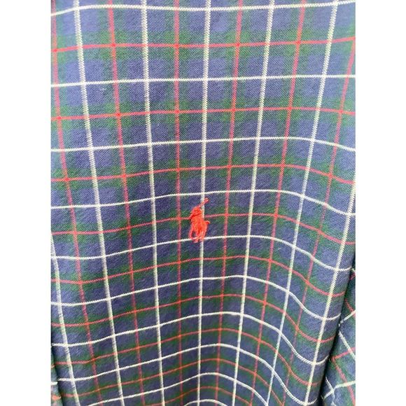 Ralph Lauren Navy Blue Checkered Cotton Button Front Shirt L - Picture 4 of 7